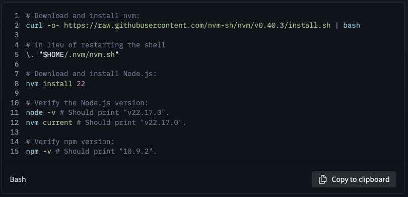 Node.jsダウンロードコマンド